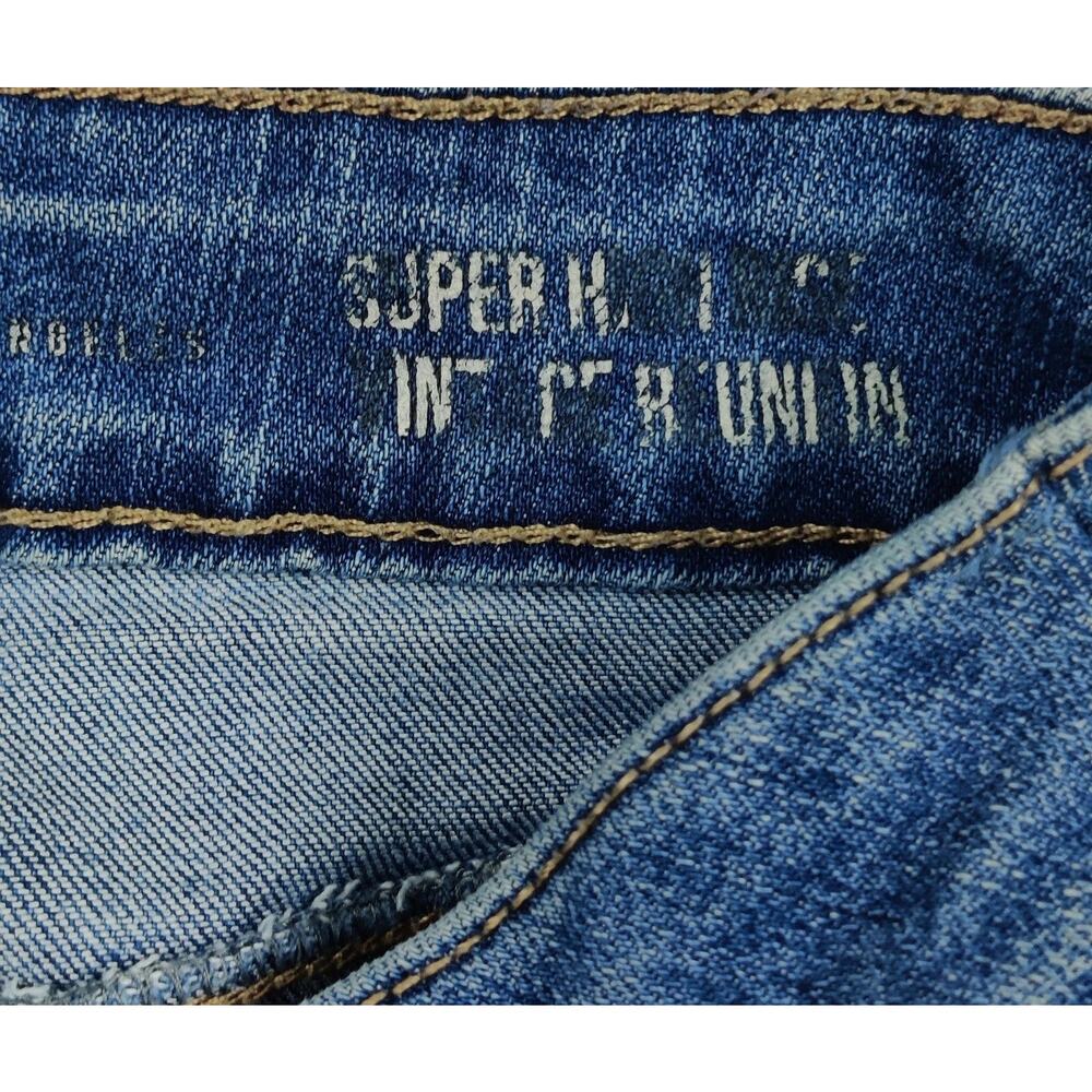 Rewash Wide Leg Jeans Juniors 3/26 Blue Medium Wash High Rise Distressed 26x29.5 - Picture 9 of 11